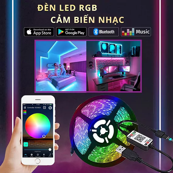 Đèn Led RGB Thông Minh 16 Triệu Màu Siêu Độc Đáo